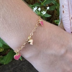 צמיד לבבות PINK