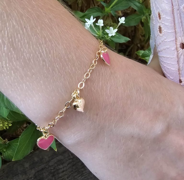 צמיד לבבות PINK