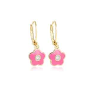 עגילי פרח PINK